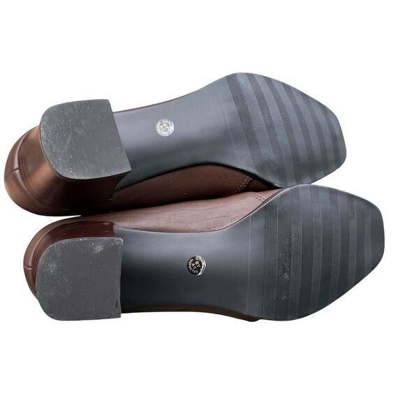 Liz Baker Women's Brown Leather Block Heel Slip On Shoes Size 8 - Picture 8 of 9